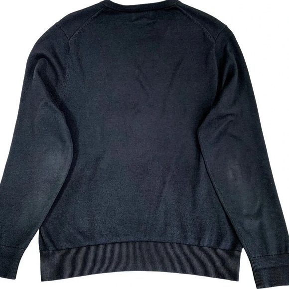 Lands' End Classic 100% Supima Cotton V Neck Lightweight Sweater Size S Black - Picture 3 of 12